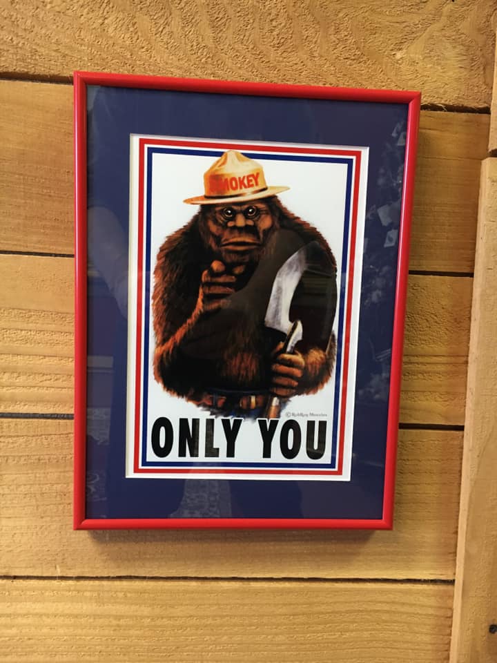 Bigfoot - Framed art you can find and purchase at the gallery.
