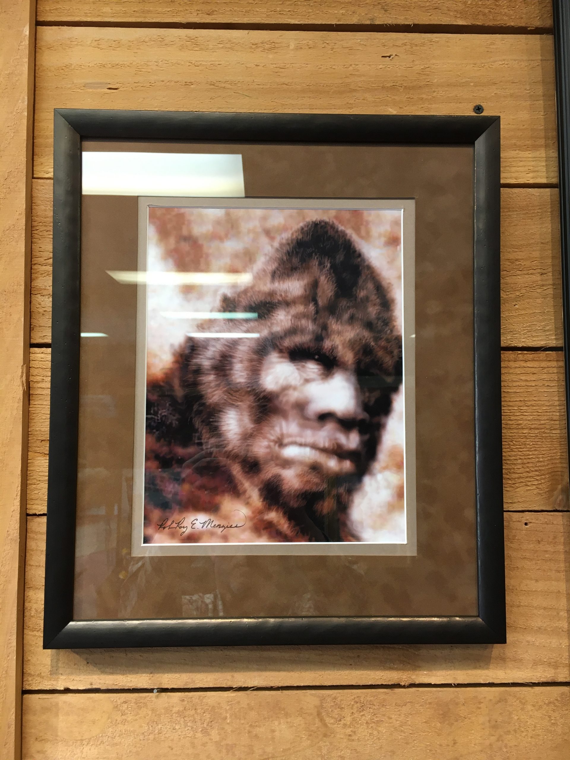 Bigfoot - Framed art you can find and purchase at the gallery.