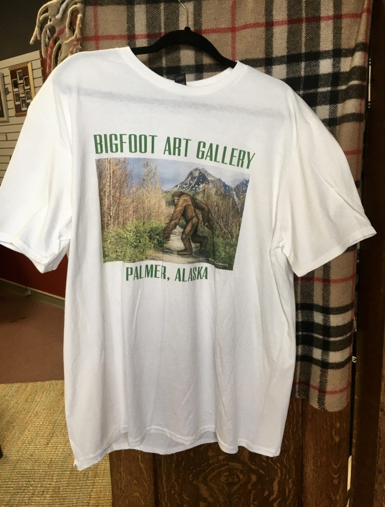 Bigfoot Art Gallery T-Shirt you can purchase at the gallery. (Palmer,Alaska)