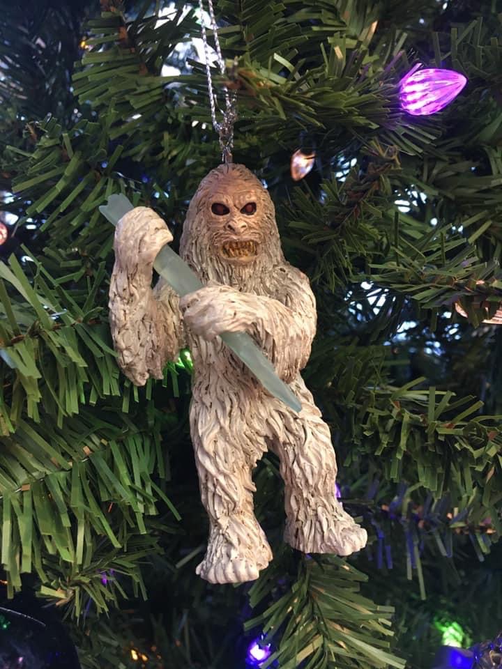 Bigfoot Art Gallery Christmas Ornament Abominable Snowman.