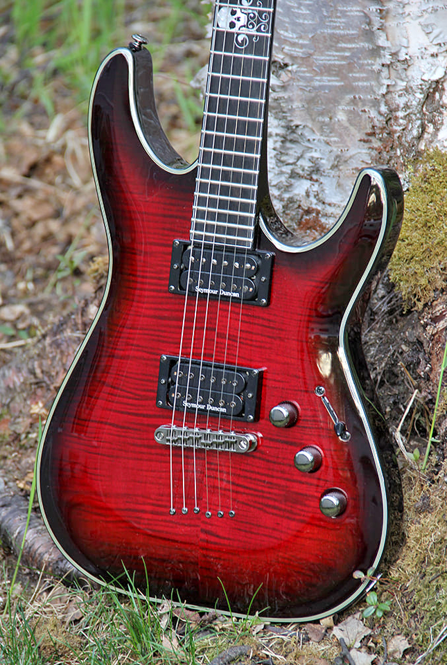 Photo of a guitar you can purchase at the gallery.