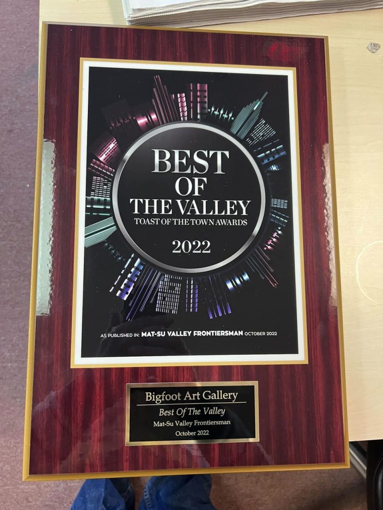 Frontiersman Best Of The Valley 2022 Toast Of The Town Awards Plaque Image.