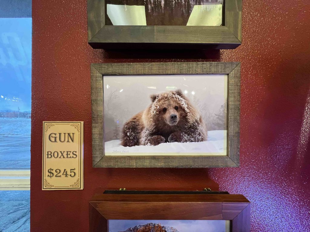 Gun Box picture frame hanging on the gallery wall.