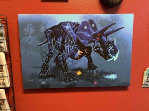 Dinosaur art by local artist.